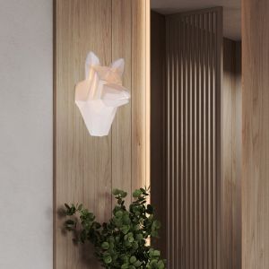 Lampe murale en porcelaine Applique chien Lampe de chambre à coucher Lampe de chambre d'enfant blanche, douille E14, LxlxH 22x18x30 cm