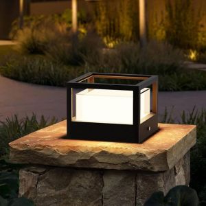 Colonne d'&eacute;clairage ext&eacute;rieur, lampe de jardin LED 12 W, lampadaire d'ext&eacute;rieur en aluminium IP65, couleur chaude, colonne d'&eacute;clairage ext&eacute;rieur pour