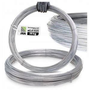 Fil de tension galvanis&eacute; souple pour grillage, diam&egrave;tre 2,0 mm, pour cl&ocirc;ture, 1000 m, 25 kg