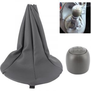 5 Vitesses Pommeau de Levier de Vitesse, Pommeau de Levier de vitesse Cache Anti-poussi&egrave;re Botte en Cuir pour Fiat Panda 03-12 / pour Fiat 500 500C
