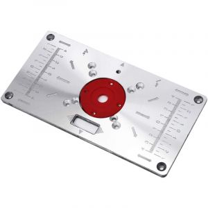 Plaque d'insertion de table de toupie en aluminium, Plaque de Défonceuse avec 4 Anneaux et Vis pour Bancs de Menuiserie