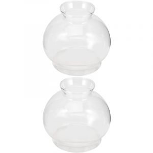 Lot de 2 abat-jours en verre pour lampe à huile, lanterne, lampe à pétrole, globe vintage, lampe à huile, cheminée, lampe créative