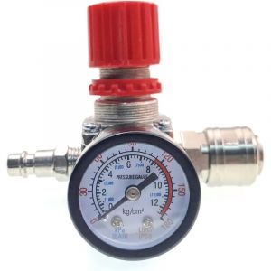 Manomètre de régulateur de pression, vanne de régulation de pression 1/4 po avec connecteur mâle/femelle vanne de pression réglable pour compresseur