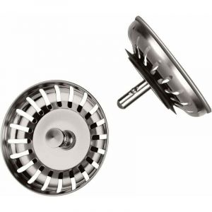 Filtre &eacute;vier Cuisine 80mm, 2PCS Bouchon Evier Cuisine avec 2 Drain Hair Catcher, Filtre &agrave; &eacute;vier Universel en Acier Inoxydable 304 &eacute;paissi pour