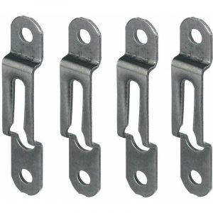 4x ferrure d'assemblage acier bronze &eacute;paisseur bois 16mm x largeur 12mm attache fixation support tableau cadre meuble lit &eacute;querre plinthe