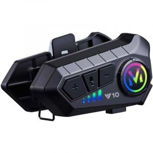 Casque Moto Intercom 32 H Moto Casque Moto Bluetooth Int&eacute;gr&eacute; Headset Main Libre Haut-Parleurs &Eacute;couteurs sans Fil de Moto, Soutien des Appels Mains