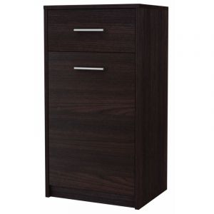 Buffet avec 1 porte et 1 tiroir Wengé - Meuble de Rangement Style contemporain - 40 x 35 x 75 cm