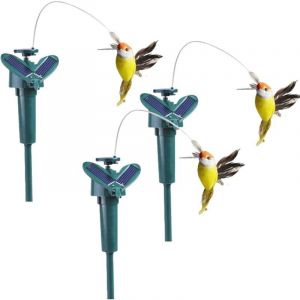 Lot De 3 Colibri Solaire Flottants, Decoration Jardin Exterieur Sur Piquet, Colibris Flottants &agrave; &eacute;nergie Solaire, Colibris Dansants Volants