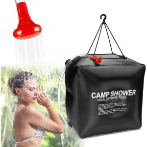 Nazalus-Vente Douche de camping -Sac de douche solaire de 40 l -Chauffage solaire portable -Sac de douche -Tuyau amovible - Douche solaire,