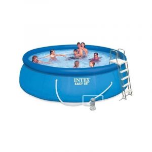 Kit Piscine hors sol autoportante Intex Easy Set™ - 457 x 122 cm - Ronde (Pompe, bâche, tapis de sol, échelle) - 26168NP