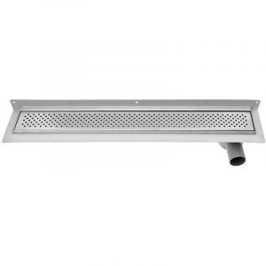 Aqualine Canniveaux - Caniveau de douche avec grille, 76x12x9 cm, montage mural, inox 2715-80