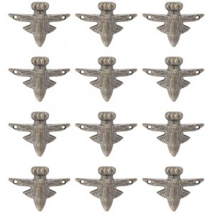 Marhynchus 20 Ensemble de Pieds de Bo&icirc;te en Laiton Antique Pieds en Alliage de Zinc Protecteur d'angle Bo&icirc;te de Rangement Caisse en Bois Pieds