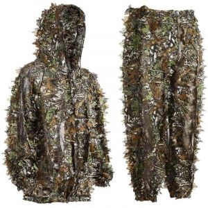 [JAMAIS UTILIS&Eacute;] Tenue De Camouflage Ghillie Feuilles, Tenue Camouflage Chasse, Camouflage Homme/Femme Pantalon Et Veste De Chasse Kit For&ecirc;t(L)