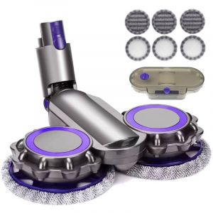 Tête de balai électrique de nettoyage humide et sec compatible avec Dyson V6 V7 V8 V9 V10 V11 + réservoir d'eau + 6 têtes de balai