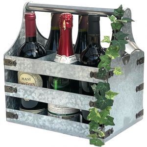 Porte-bouteilles DanDiBo M&eacute;tal avec ouvre-bouteille 96403 Porte-bouteilles 6 bouteilles Caisse &agrave; bouteilles Ouvre-bouteilles Panier &agrave; bouteilles de
