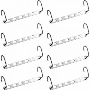 8Pcs Cintre Multiple Porte-Manteaux, Porte Cintres Gain de Place pour Dressing, Organisateur de Cintre Magique en Métal, Rangement de