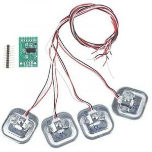 HX711 Module de Capteur de Pression Arduino, Jauge de Contrainte de Charge 50kg/100kg/200kg, 4 Pi&egrave;ces Kit de Capteurs de Pond&eacute;ration, Compatible avec