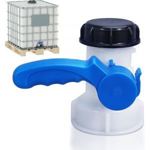 Vanne Cuve 1000l Plastique, Adaptateur ibc, ibc Adaptateur Universel, pour Robinet de Vidange, Citerne de Pluie, Bidon, Réservoir à Eau 75 mm, dn 50