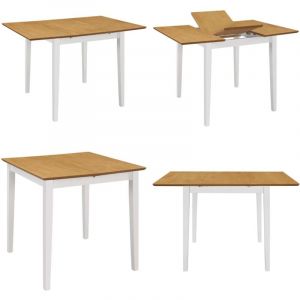 Vidaxl - Table à manger extensible Blanc (80-120)x80x74 cm mdf - Table à Manger - Table Extensible - Table Ronde - Table Blanche - Mobilier Salle à