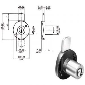 Serrure de meuble verrou &agrave; cha&icirc;ne Sup. Ka 2130 Meroni