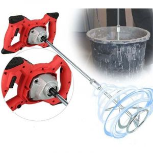 Vtizikl 1500W 220V M&eacute;langeur de Ciment Electrique, M&eacute;langeur de Mortier Peinture 220V Malaxeur Ciment Agitateur Mortier R&eacute;glable &agrave; 6 Vitesses Double