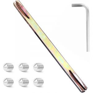 Tige de poign&eacute;e carr&eacute;e 8 mm x 120 mm pour poign&eacute;es de porte, ferrures de porte, avec 6 vis &agrave; six pans creux M6 et 1 cl&eacute;