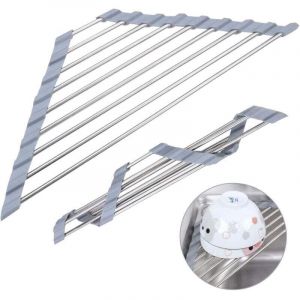 &eacute;Gouttoir &agrave; Vaisselle pour Cuisine Egouttoir Vaisselle INOX Convient &eacute;Gouttoir &agrave; Vaisselle Pliable pour &eacute;Conomiser De l'espace dans La Cuisine Et La