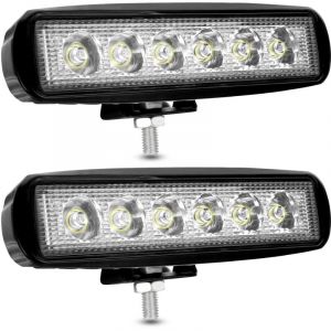 Phare de Travail LED 12V 18W Projecteur LED Voiture 12v Spot Flood Feux Antibrouillard LED 9,200lm Feux de Travail pour Voiture Camion Tracteur SUV