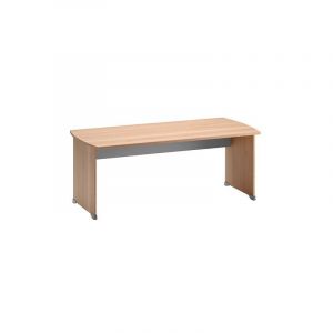 Bureau droit hêtre ambré l 180 x p 80 cm piètement plein bois - Jazz - Hêtre ambré