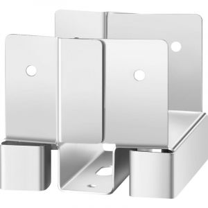 Mophorn Support de poteau en bois, lot de 10, base de poteau, dimensions internes 89,6x90,5 mm, acier au carbone, ancrage pour b&eacute;ton adapt&eacute; aux