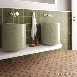 Carrelage gr&egrave;s c&eacute;rame effet rustique AL ANDALUS Cabochon Verd - Mat - bo&icirc;te de 0.13 m2