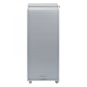 Grand caisson à rideau sur roulettes 3 tiroirs gris Orga 108cm