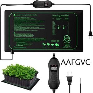 Tapis chauffant, Tapis chauffant pour semis avec thermostat et sonde NTC, &Eacute;tanche IPX4, 50 Watts, Id&eacute;al pour les plantations d'int&eacute;rieur, Brassage &agrave;