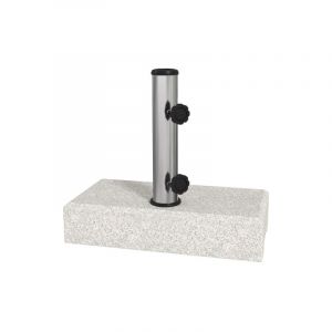 Pied de parasol, granit gris, 25 kg, base stable, diam&egrave;tre du m&acirc;t 32/38/48 mm, pour jardin et balcon, pied de parasol ext&eacute;rieur - 45 x 22,5 x 40 cm