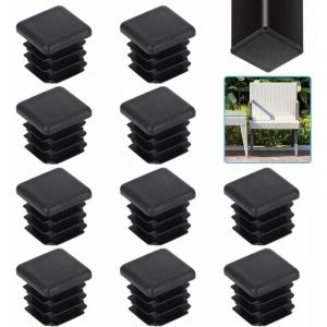 20 pièces bouchons de tube carré 20 20mm embout de tube carré bouchons de tube carré en plastique noir embout d'aileron carré embout de chaise solide