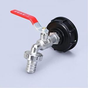 Robinet Cuve 1000L Robinet Recuperateur, Adaptateur De R&eacute;servoir d'eau IBC 1/2" Double Robinet Recuperateur 60 Mm