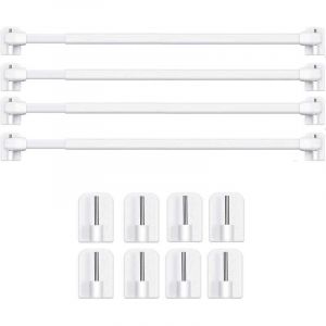 Barres de Vitrage Extensible Tringle Rideau Sans Percage pour Fenetre Pvc pour de Tringle &agrave; Rideau Adh&eacute;sive (4PCS-40-60CM)