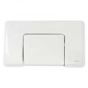 Plaque de commande murale wc encastré Regiplast simple touche blanche.