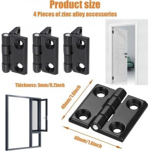4 Pi&egrave;ces Trous de Charni&egrave;re Plat Pliants Butt Charni&egrave;re &agrave; roulement billes Charni&egrave;res Aluminium Exterieur Charni&egrave;re Charniere Lourde
