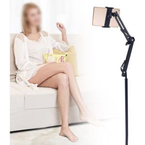 Support au sol pour tablette support au sol pour t&eacute;l&eacute;phone portable tr&eacute;pied pivotant &agrave; 360 &deg; hauteur de montage r&eacute;glable support au sol pour iPad