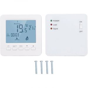 Sunxury - Thermostat Programmable rf sans fil intelligent, ignifuge, r&eacute;gulateur de temp&eacute;rature de chauffage &eacute;lectrique, AC230V