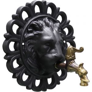 Fonderia Bongiovanni - Rosette modèle Karnak et robinet en laiton pour fontaine d'extérieur de jardin à la maison