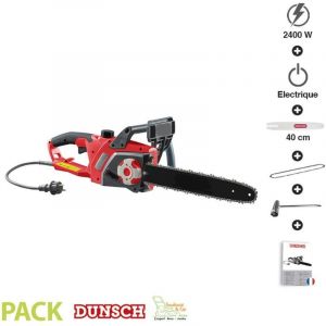 Dunsch - Tronçonneuse électrique 2400W guide Oregon 40cm tension automatique DU30240-40ATF