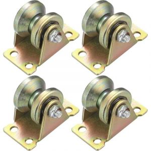 4 Pi&egrave;ces Poulie de Levage Mouflage, Roulette &agrave; Rainure en V, Roulette de Levage, Roue Gorge Poulies Cable pour Cordes Rail Portail Coulissan