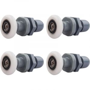 Roulettes Porte de Douche, Roulette Porte Coulissante Douche en Laiton 4 Pi&egrave;ces pour Rouleau pour Remplacement de Douche Coulissante Verre Porte