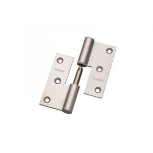 Paumelle aluminium &agrave; bouts carr&eacute;s 80mm &ndash; Finition argent &ndash; Broche acier bichromat&eacute; &ndash; Fourreau nylon anti-grip pour fonctionnement fluide &ndash; Argenta