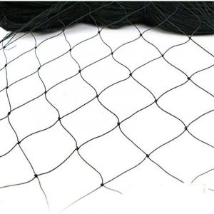 Filet anti-oiseaux, filet de jardin, filet anti-oiseaux, filet pour voli&egrave;re, 15 x 7,5 m, nylon noir, sans n&oelig;uds, maille 2,5 x 2,5 cm, fournitures de
