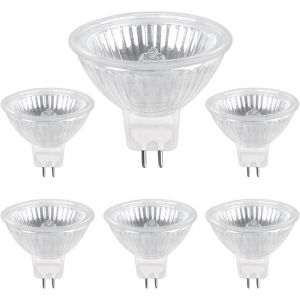 Aiperq - Ampoule Halogene GU5.3 20W 12V, 205LM Blanc Chaud 2700K Dimmable, Ampoule Spot Halog&egrave;ne MR16 Avec Couvercle En Verre Avant pour &Eacute;clairage
