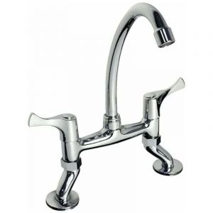 PHASAT Renaissance Retro M&eacute;langeur Cuisine &Eacute;vier Deux Poign&eacute;e du Pont Laiton Robinet Mitigeur d'&eacute;vier Double Poign&eacute;es de Cuisine Robinet HN100