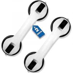 2 Pi&egrave;ces Poign&eacute;e Ventouse, Support Jusqu'&agrave; 109 kg Barre de Maintien Douche, 30 cm Barre de Douche Sans Percage, Baignoire S&eacute;curit&eacute; Poign&eacute;e, pour